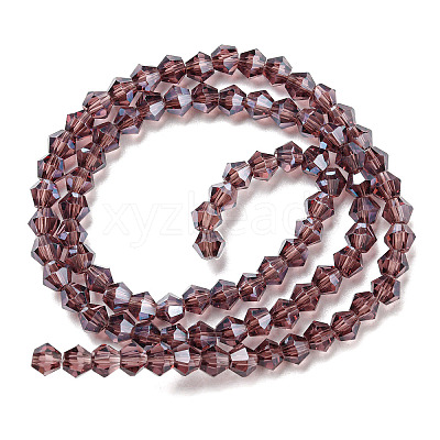 Transparent Electroplate Glass Beads Strands GLAA-F029-4mm-C05-1