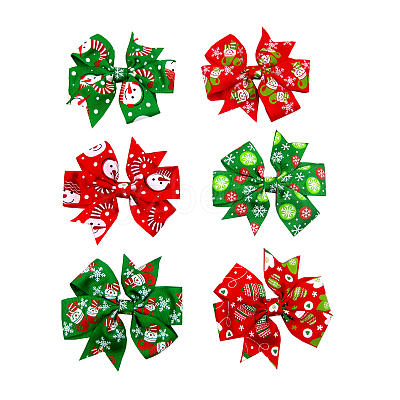 Christmas Grosgrain Alligator Hair Clips OHAR-Q053-M-1