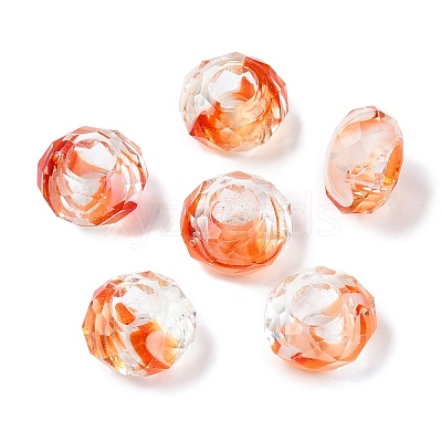 Two Tone Glass European Beads GDA009-1-1