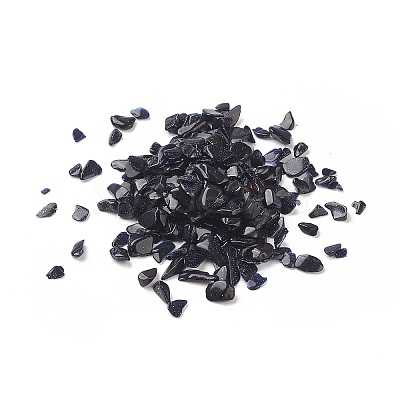 Synthetic Blue Goldstone Chips Beads G-O103-25-1