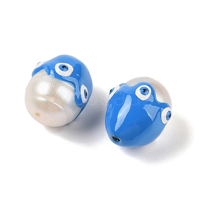 Natural Cultured Freshwater Pearl Enamel Beads PEAR-G014-05A-1
