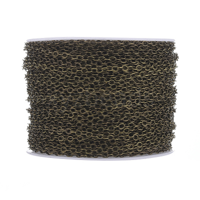 Brass Flat Oval Cable Chains CHC025Y-AB-1