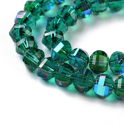 Transparent Electroplate Glass Beads Strands GLAA-Q099-C01-09-1-1