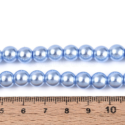 Baking Paint Pearlized Glass Pearl Round Bead Strands HY-Q330-8mm-24-1