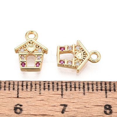 Brass Micro Pave Cubic Zirconia Charms KK-N263-138G-1