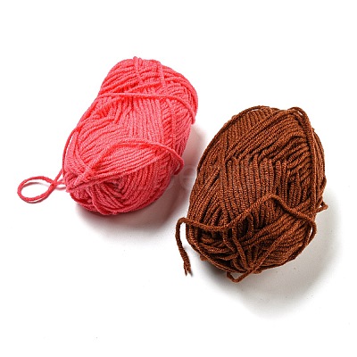 DIY Crochet Yarn Mushroom Doll Making Kits for Beginners DIY-XCP0003-34-1