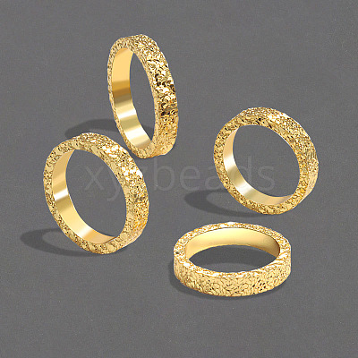Brass Crushed Ice Pattern Finger Rings FS-WG1F485-04-1