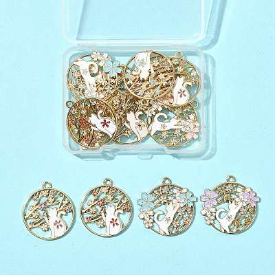 14Pcs 7 Styles Rack Plating Alloy Enamel Pendants FIND-FS0004-76-1