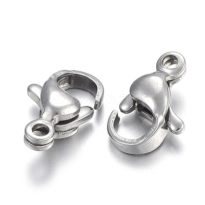 Tarnish Resistant 304 Stainless Steel Lobster Claw Clasps STAS-F182-01P-D-1