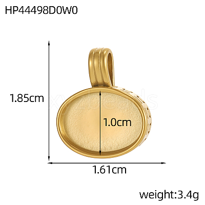304 Stainless Steel Pendant Cabochon Settings STAS-OY015-75-1