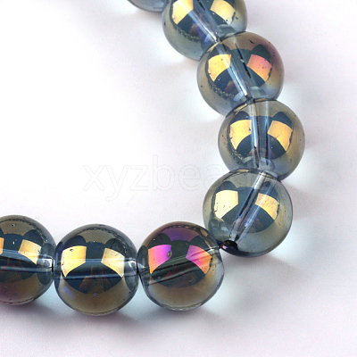 Electroplate Glass Beads Strands EGLA-Q062-8mm-A03-1