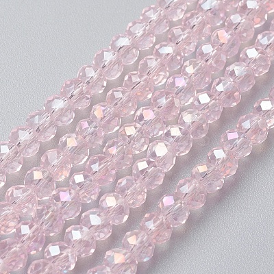 Electroplate Glass Beads Strands EGLA-F124-FR-B05-1
