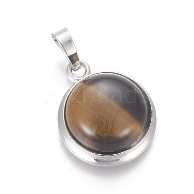 Natural Tiger Eye Pendants G-L512-B04-1