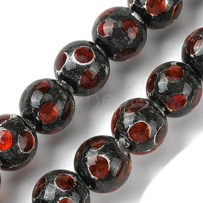 Handmade Silver Sand Lampwork Beads Strands LAMP-A003-01C-1