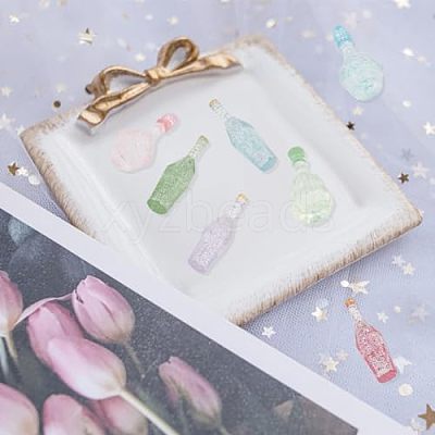 70Pcs 12 Styles Dummy Bottle Transparent Resin Cabochon RESI-OC0001-48-1