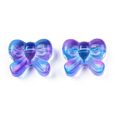 Transparent Spray Painted Glass Beads GLAA-N035-025-G02-1