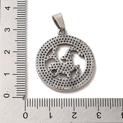 304 Stainless Steel Pendants STAS-C084-01L-AS-1