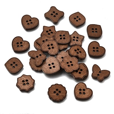 4-Hole Wood Buttons WD-CBA9CDE-01A-1
