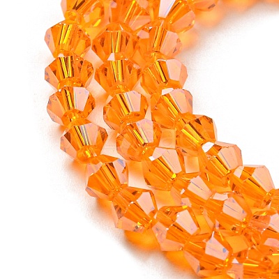Transparent Electroplate Glass Beads Strands GLAA-F029-3mm-C23-1