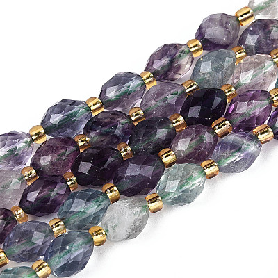 Natural Colorful Fluorite Beads Strands G-N342-53-8x6-11-1