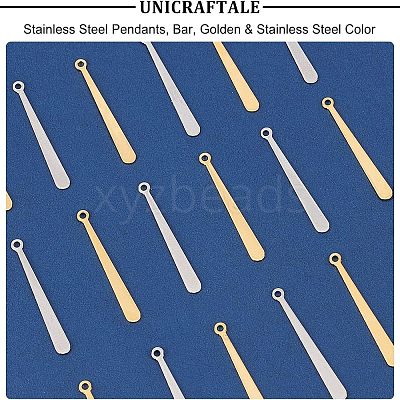 20Pcs 2 Colors 201 Stainless Steel Pendants STAS-UN0033-07-1
