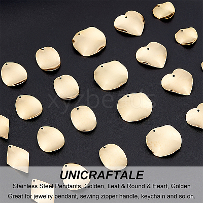 24Pcs 6 Style 304 Stainless Steel Pendants STAS-UN0040-44-1