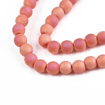 Frosted Electroplate Glass Beads Strands EGLA-S195-01C-06-1