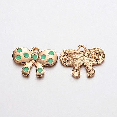 Light Gold Plated Alloy Enamel Bowknot Charms LS-ENAM-J546-05KCG-1