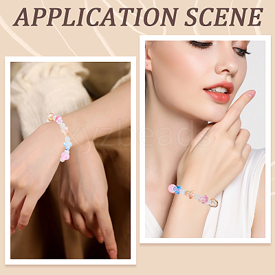 64Pcs 8 Colors Transparent Glass Beads GLAA-PA0001-24-1