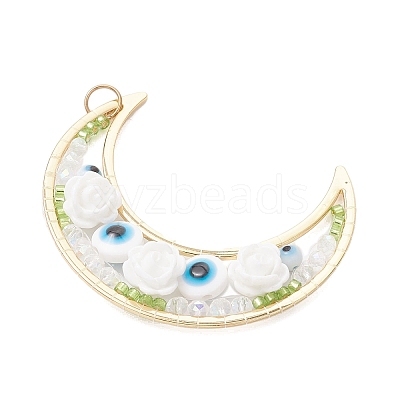 Brass Resin Pendants PALLOY-MZ01073-01-1