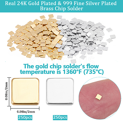 500Pcs 2 Colors Brass Chip Solder AJEW-BBC0002-84-1