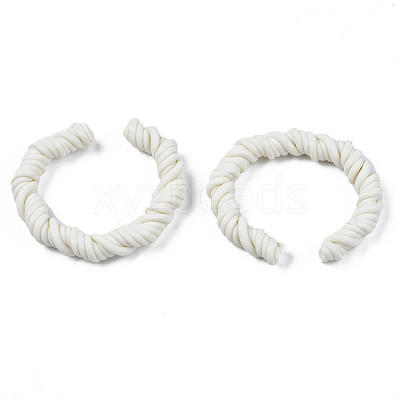 Polymer Clay Twist Rope Open Ring CLAY-N010-031-01-1