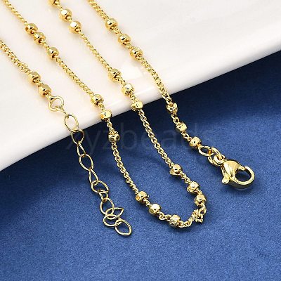 2.5MM Brass Flat Round Twisted Chain Necklaces NJEW-M108-26G-1