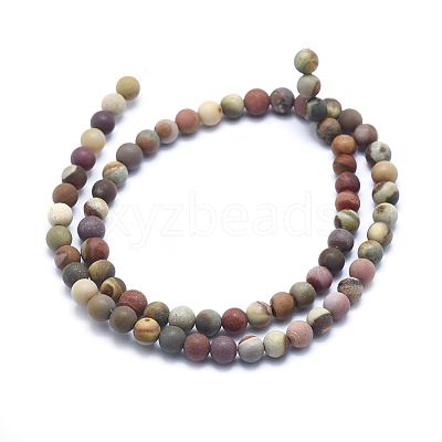 Natural America Picture Jasper Beads Strands G-I213-20-6mm-1