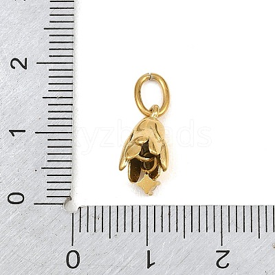 304 Stainless Steel Micro Pave Cubic Zirconia Charms SA-CBA1D2B-01G-D-1