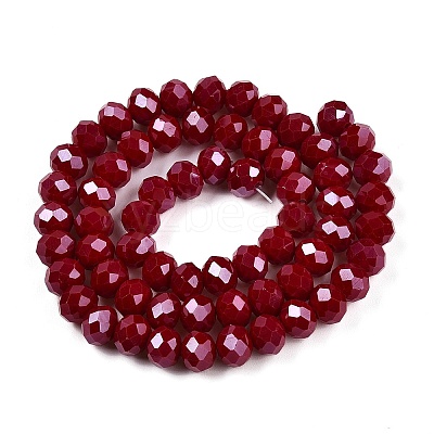 Electroplate Glass Beads Strands EGLA-A044-P8mm-A02-1