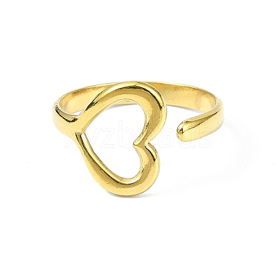 Ion Plating(IP) 304 Stainless Steel Open Cuff Ring RJEW-L109-050G-1