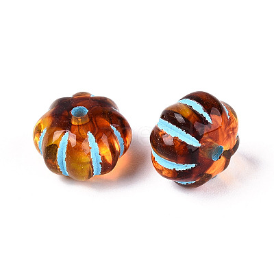 Painted Transparent Acrylic Beads OACR-T029-03D-1