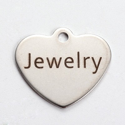 Non-Tarnish 201 Stainless Steel Heart Pendants LS-STAS-L165-C23-1