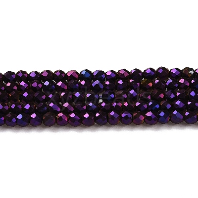 Electroplate Glass Beads Strands GLAA-H021-01A-FP09-1