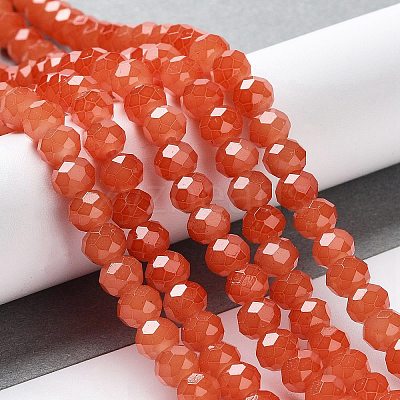 Baking Paint Imitation Jade Glass Bead Strands DGLA-A034-J6MM-A12-1