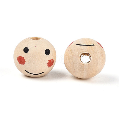 Printed Schima Wood Beads WOOD-T033-02D-1