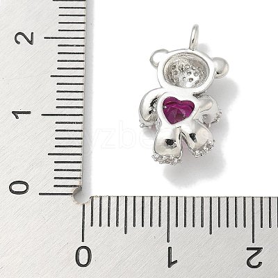Rack Plating Brass Micro Pave Cubic Zirconia Pendants KK-L224-058P-1