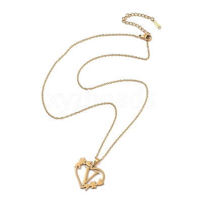 PVD Vacuum Plating 201 Stainless Steel Pendant Necklaces NJEW-R267-02V-G-1