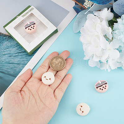 Steamed Bun & Bubble Milk Tea Pattern Silicone Joystick Cap FIND-WH0147-23-1