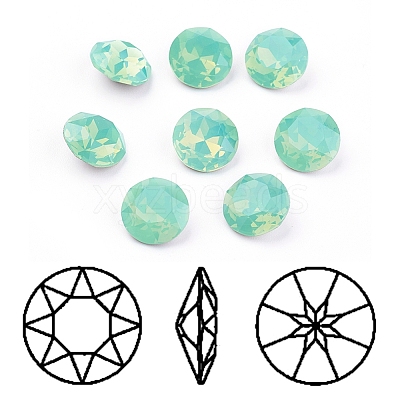 Pointed Back & Back Plated K9 Glass Rhinestone Cabochons RGLA-J012-10mm-390-1