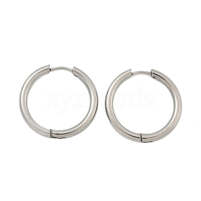 Tarnish Resistant 304 Stainless Steel Huggie Hoop Earrings EJEW-F111B-23mm-P-1