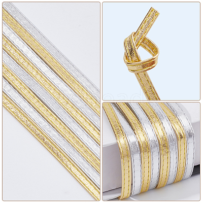 8Pcs 2 Colors Flat PU Leather Cord DIY-GF0009-57-1