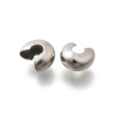 304 Stainless Steel Crimp Beads Covers X-STAS-P239-34P-05-1
