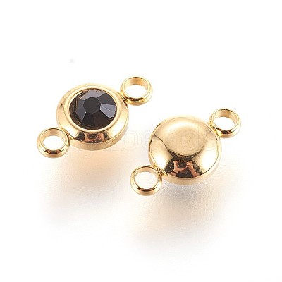 304 Stainless Steel Rhinestone Links connectors X-STAS-P237-17G-03-1